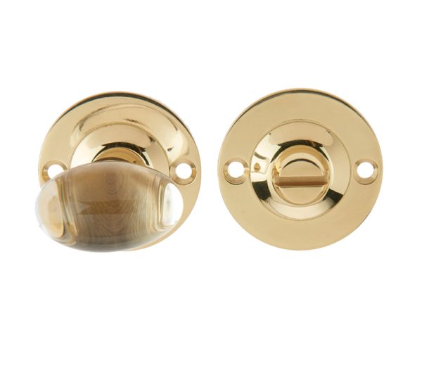 Frelan Hardware Glass Bathroom Turn & Release (36Mm Rose Diameter), Polished Brass