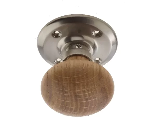 French Oak Mortice Door Knob Satin Nickel