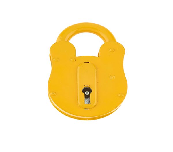 FB11 Fire Brigade Padlock (67mm Width), Yellow Galvanised Steel