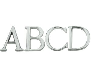 Pin Fix Letters (A-D), Satin Chrome