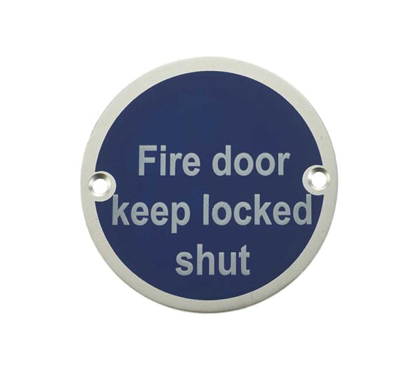 Frelan Hardware Fire Door Keep Locked Shut (75Mm Diameter), Satin Aluminium