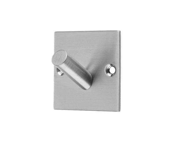 Frelan Hardware Square Single Robe Hook, Satin Stainless Steel