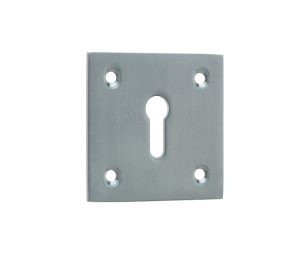 Frelan Hardware Standard Profile Square Escutcheon, Satin Chrome