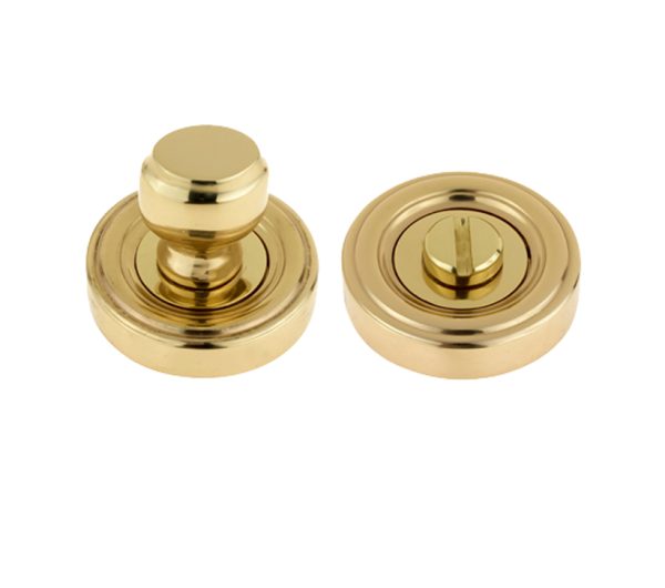 Frelan Hardware Parisian Bathroom Turn & Release, Polished Brass