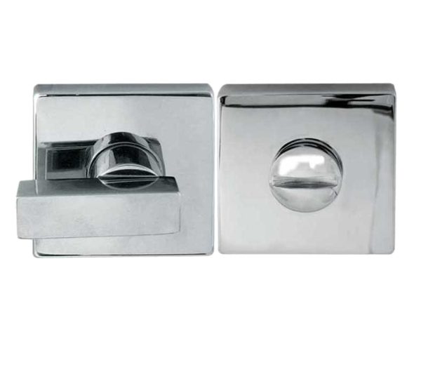 Frelan Hardware Square Bathroom Turn & Release (50Mm X 10Mm), Polished Chrome