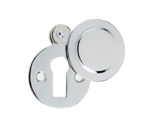 Frelan Hardware Standard Profile Round Covered Escutcheon, Polished Chrome