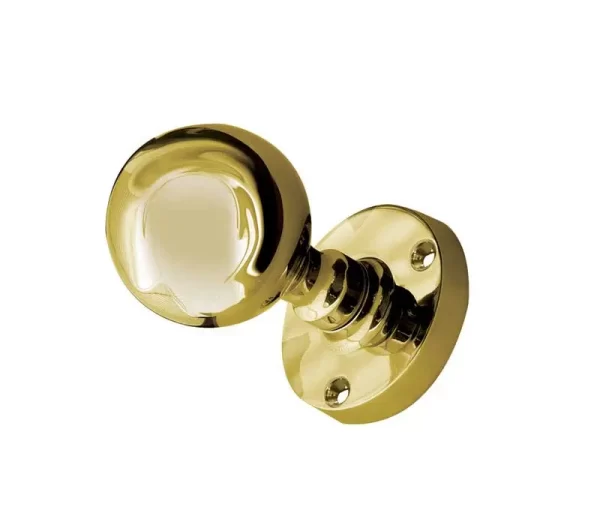 Ball Shape Mortice Door Knob Polished Brass