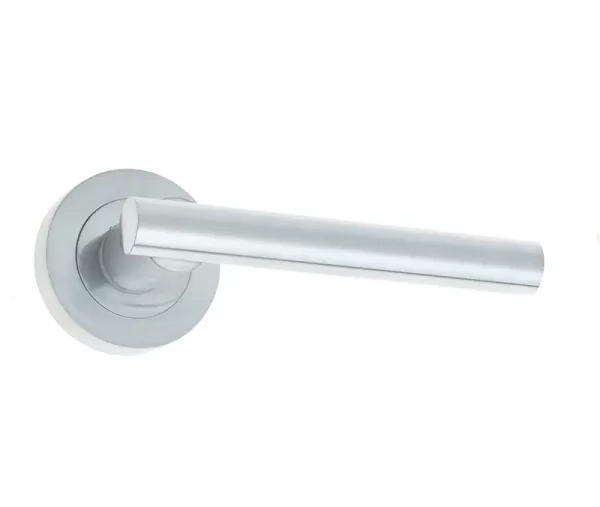 Petra Door Handle On Rose Satin Chrome