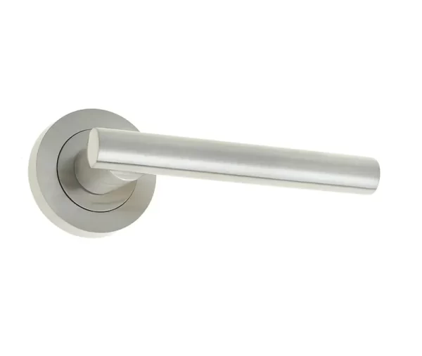 Petra Door Handle On Rose Satin Nickel