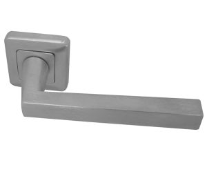 Mariani Klaudia Door Handles On Square Rose, Satin Chrome (sold in pairs)