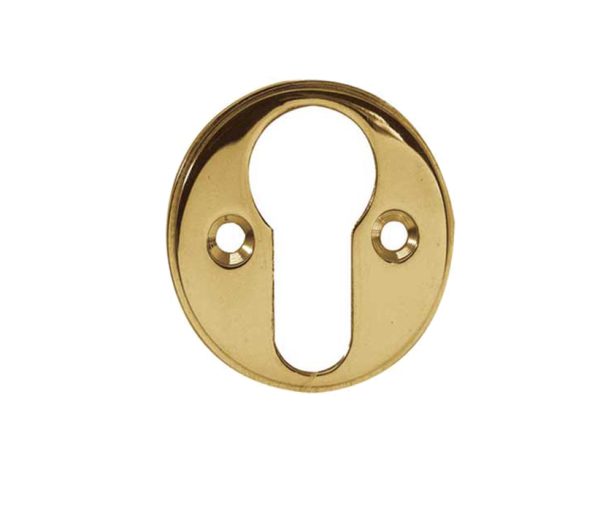 Frelan Hardware Euro Profile Escutcheon (40Mm Diameter), Polished Brass