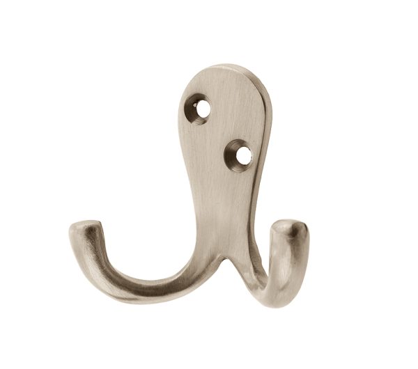 Frelan Hardware Double Robe Hook (53Mm X 27Mm), Satin Nickel