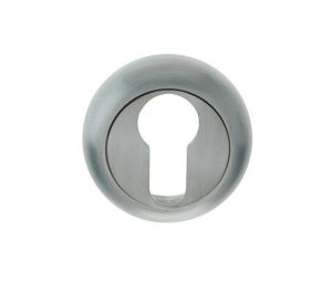 Frelan Hardware Euro Profile Bevelled Escutcheon, Satin Chrome