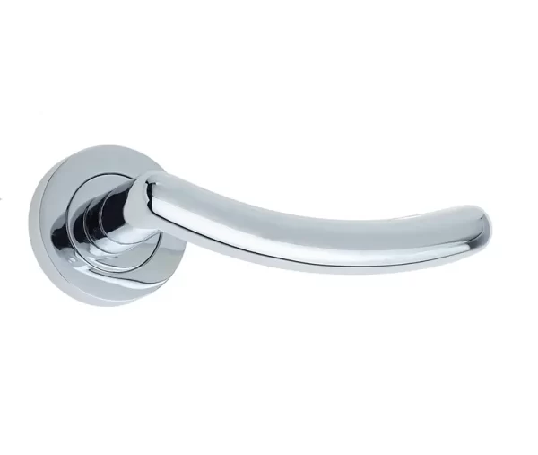 Mailand Door Handle On Rose Polished Chrome