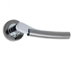 Arkus Door Handle On Rose Polished Chrome/Polished Black Nickel