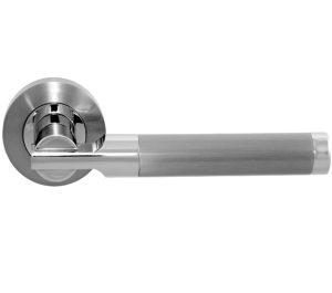 Lydia Door Handle On Rose Polished Chrome/Satin Chrome