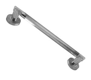 Avantime Pull Handle On Rose (225mm OR 300mm c/c), Dual Finish Polished & Satin Chrome