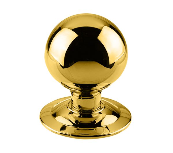 Frelan Hardware Centre Door Knob (75Mm Diameter), Polished Brass