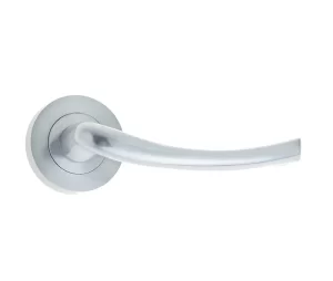 Opal Door Handle On Rose Satin Chrome