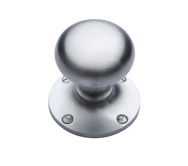 Heritage Brass Kensington Mortice Door Knobs, Satin Chrome (Sold In Pairs)