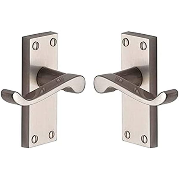 Victorian Door Handle – 118 mm x 40 mm - Satin Nickel Finish