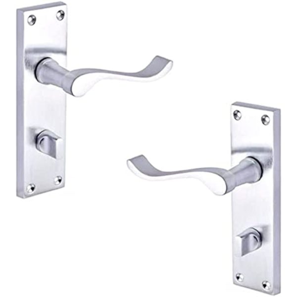 Victorian Scroll Door Handles - 150mm x 40mm - Satin Chrome