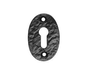 Ludlow Foundries Standard Profile Oval Shape Escutcheon, Black Antique