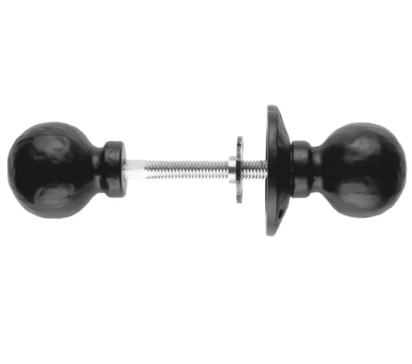 Ludlow Foundries Ball Rim Door Knob, Black Antique (Sold In Pairs)