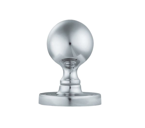 Manital Victorian Ball Mortice Door Knob, Polished Chrome (Sold In Pairs)