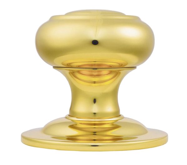 Centre Door Knob, Polished Brass