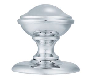 Round Centre Door Knob, Polished Chrome