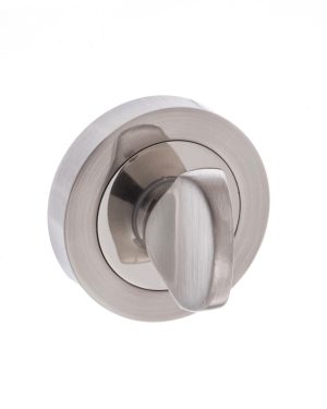 Mediterranean WC Turn and Release on Round Rose - Satin Nickel/Polished Nickel