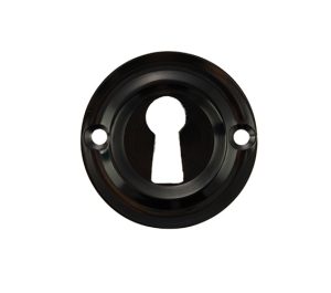 Atlantic Old English Solid Brass Standard Profile Round Escutcheon, Black Nickel - OERKEBN (sold in pairs)