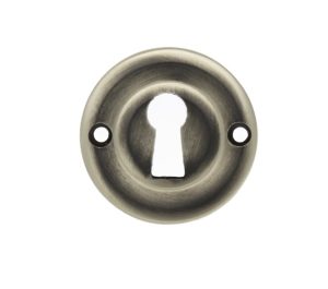 Atlantic Old English Solid Brass Standard Profile Round Escutcheon, Matt Gun Metal - OERKEMBN (sold in pairs)