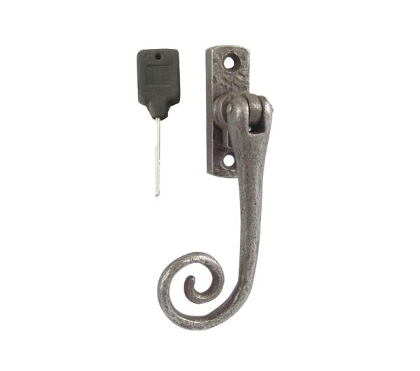 Left Or Right Handed Locking Espagnolette Casement Fastener, Pewter