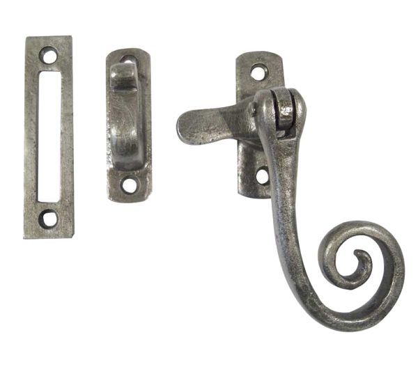 Frelan Hardware Casement Fastener Hook & Mortice Plate, Pewter Finish