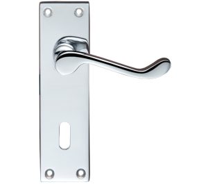 Zoo Hardware Project Range Victorian Scroll Door Handles On Backplate, Polished Chrome (Sold In Pairs)