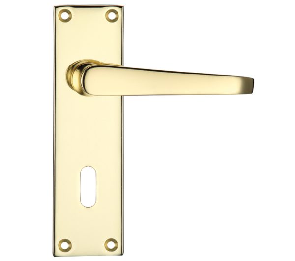 Zoo Hardware Project Range Victorian Flat Door Handles On Backplate, Electro Brass (Sold In Pairs)