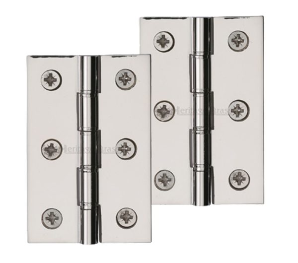 Heritage Brass 3 Inch Double Phosphor Washered Butt Hinges, Polished Nickel (Sold In Pairs)