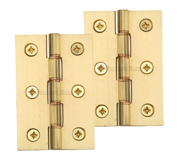 Heritage Brass 3 Inch Double Phosphor Washered Butt Hinges, Satin Brass (Sold In Pairs)