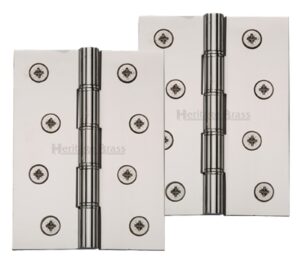 Heritage Brass 4 Inch Double Phosphor Washered Butt Hinges, Polished Nickel (Sold In Pairs)
