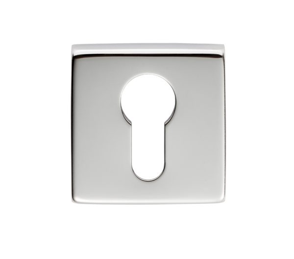 Manital Euro Profile Escutcheon On Square Rose, Polished Chrome (Sold In Singles)