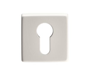 Manital Euro Profile Escutcheon On Square Rose, White Finish (Sold In Singles)