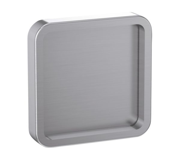 Quattro Square Flush Pull For Sliding Doors (58Mm X 58Mm), Aluminium Stainless Steel Effect