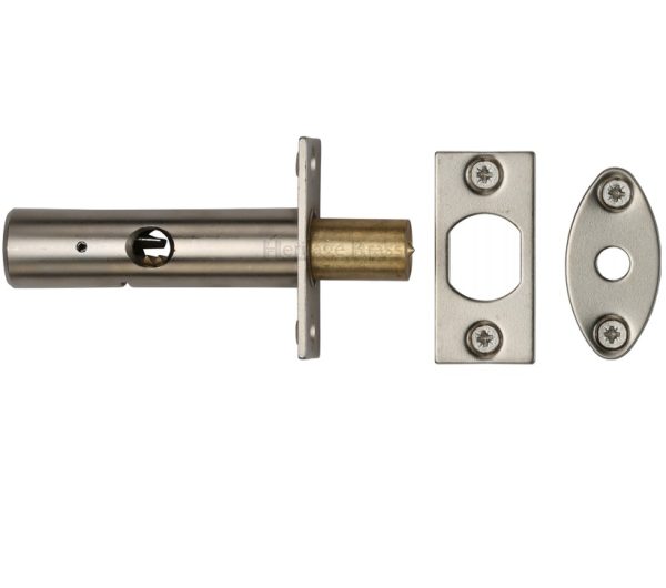 Heritage Brass Hex/Rack Bolt Without Turn, Satin Nickel