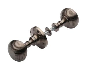 Heritage Brass Reeded Rim Door Knob, Matt Bronze (Sold In Pairs)