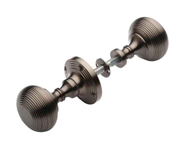 Heritage Brass Reeded Rim Door Knob, Matt Bronze (Sold In Pairs)