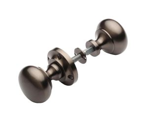 Heritage Brass Victoria Rim Door Knobs, Matt Bronze (Sold In Pairs)