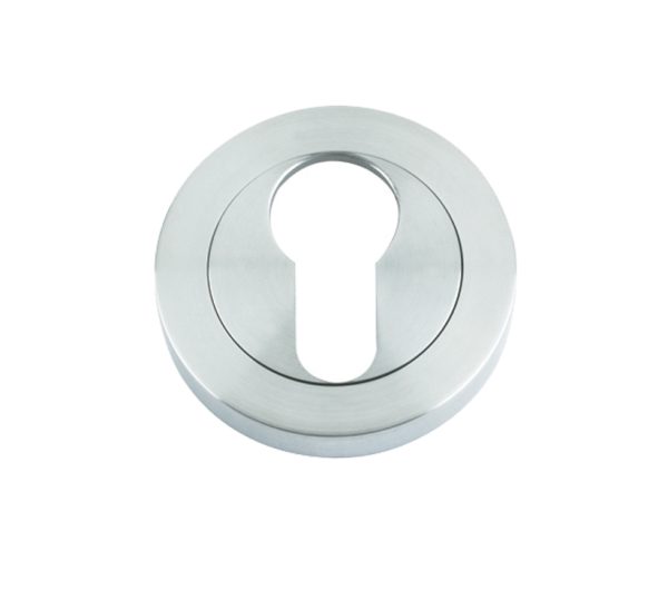 Zoo Hardware Rosso Maniglie Euro Profile Escutcheon, Satin Chrome