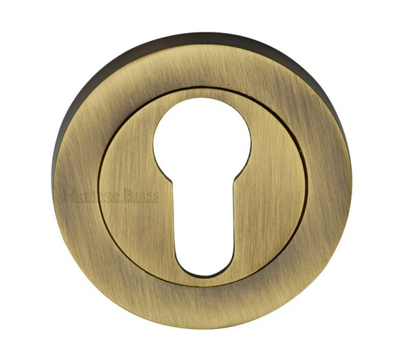 Heritage Brass Euro Profile Key Escutcheon, Antique Brass